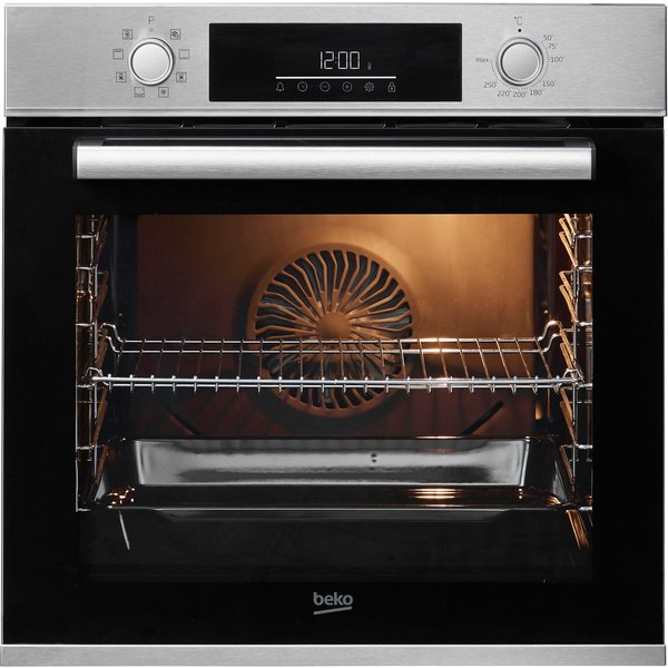 BEKO Backofen BBIM12300X, mit Teleskopauszug nachrüstbar, Hydrolyse, SteamShine® – Die Dampfreinigung des Backofens