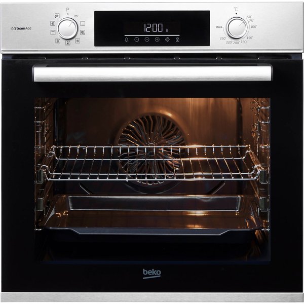 BEKO Backofen BBIS12301XE, mit 2-fach-Teleskopauszug, Simple Steam, Dampf für knusprige Kruste & fluffiges Inneres dank SteamAdd