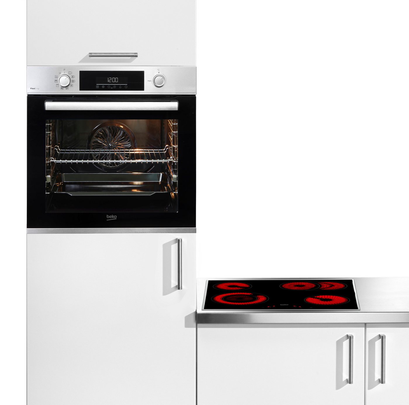BEKO Backofen-Set BBSM12320XMPEF, mit 1-fach-Teleskopauszug, Pyrolyse-Selbstreinigung, FlexiCrisp – Knusprige Perfektion ohne Verschieben des Blechs – Bild 2 von 5