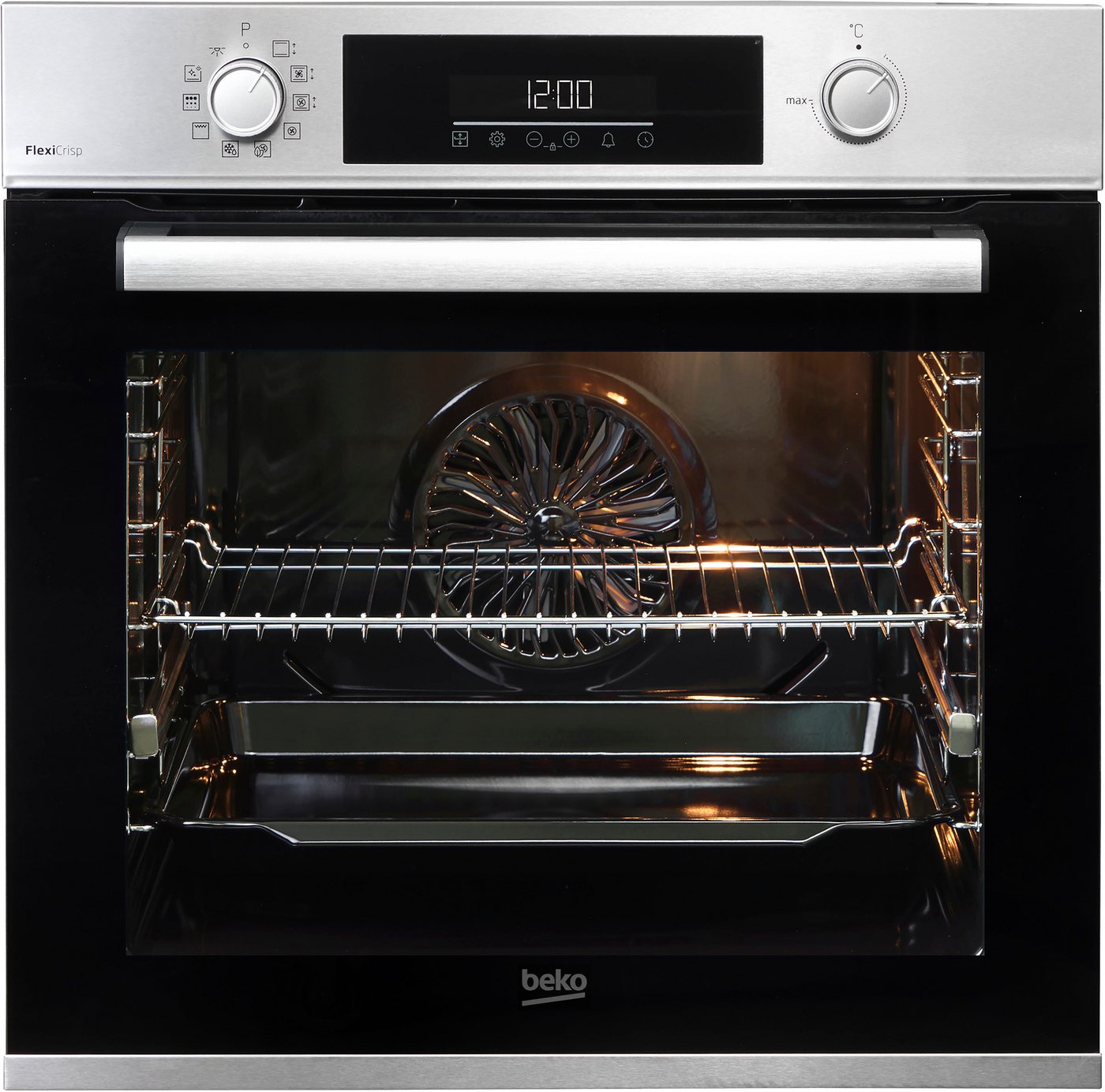 BEKO Backofen-Set BBSM12320XMPEF, mit 1-fach-Teleskopauszug, Pyrolyse-Selbstreinigung, FlexiCrisp – Knusprige Perfektion ohne Verschieben des Blechs – Bild 3 von 5