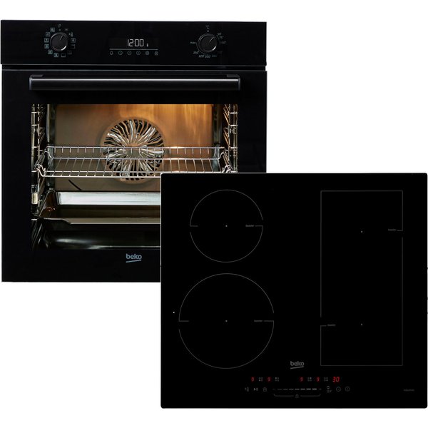 BEKO Backofen-Set Elbe, mit 1-fach-Teleskopauszug, Hydrolyse, Mit AirFry knusprig frittieren im Ofen – ganz ohne zusätzliches Fett
