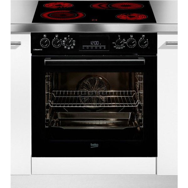 BEKO Elektro-Herd-Set BBUMA1132, mit 1-fach-Teleskopauszug, SteamShine, Knusprige Ergebnisse mit wenig Fett mit der AirFry-Funktion