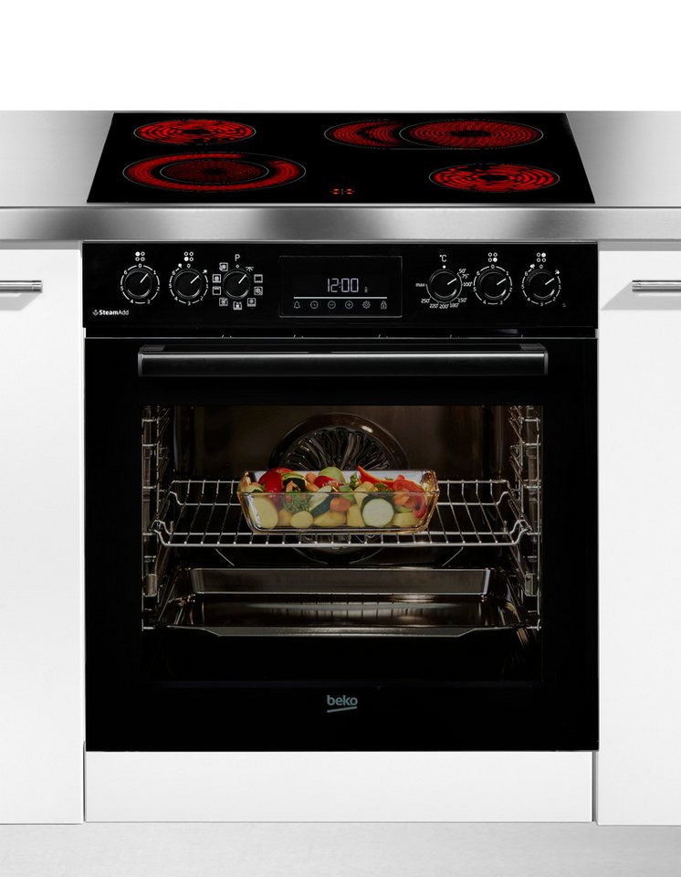 BEKO Elektro-Herd-Set BBUMA1132, mit 1-fach-Teleskopauszug, SteamShine, Knusprige Ergebnisse mit wenig Fett mit der AirFry-Funktion – Bild 3 von 5