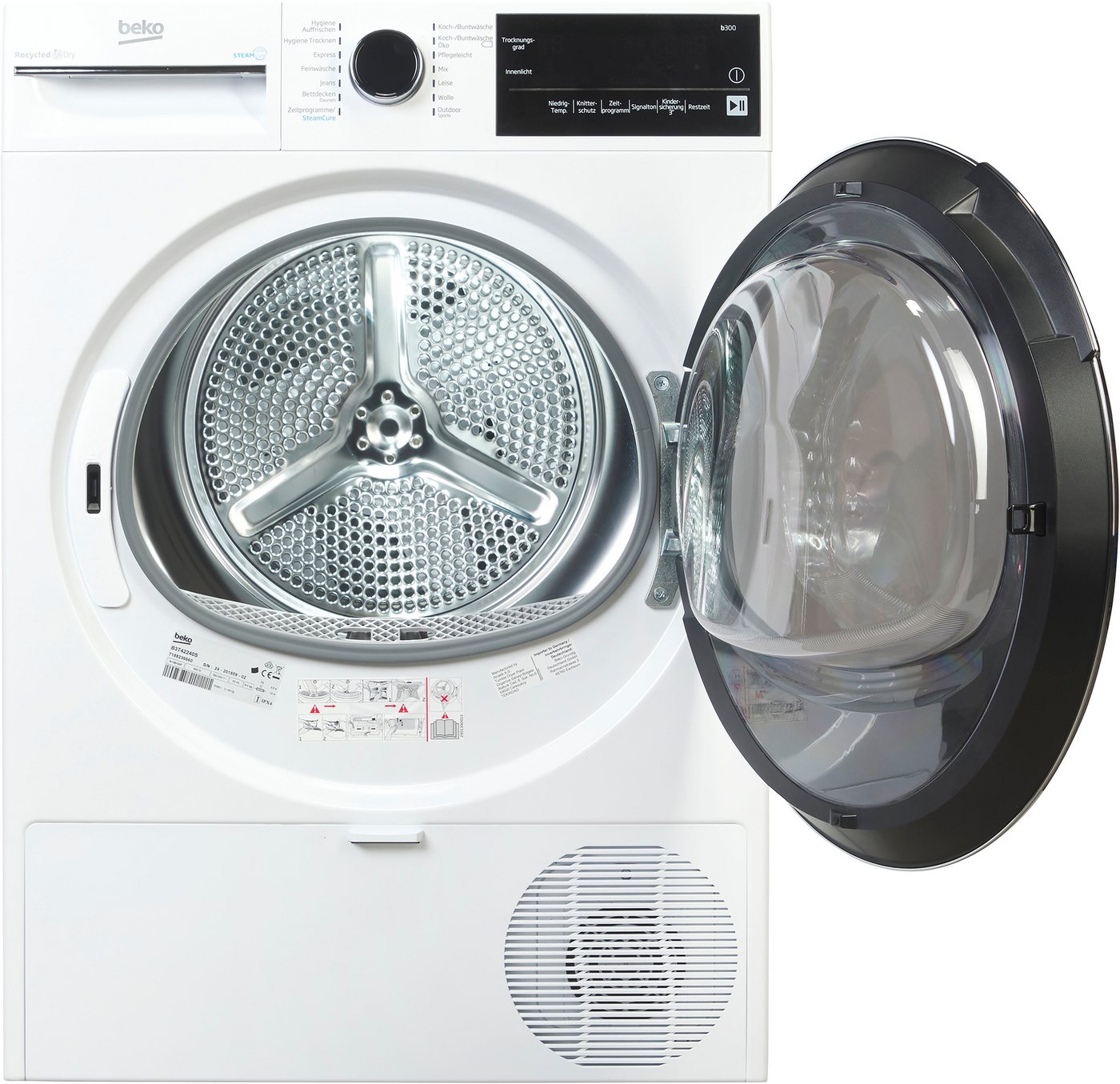 BEKO Wärmepumpentrockner B3T42240S, Leiser Betrieb dank niedriger Luftschallemission von 63 dB – Bild 2 von 5
