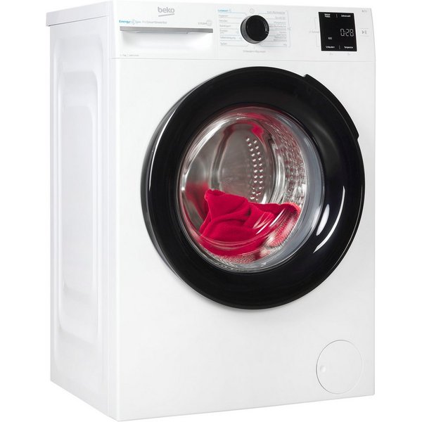BEKO Waschmaschine BM3WFU3741X, 7 kg, 1400 U/min, Waschen mit EnergySpin: Bis zu 35 % Energie sparen – nicht nur in Eco