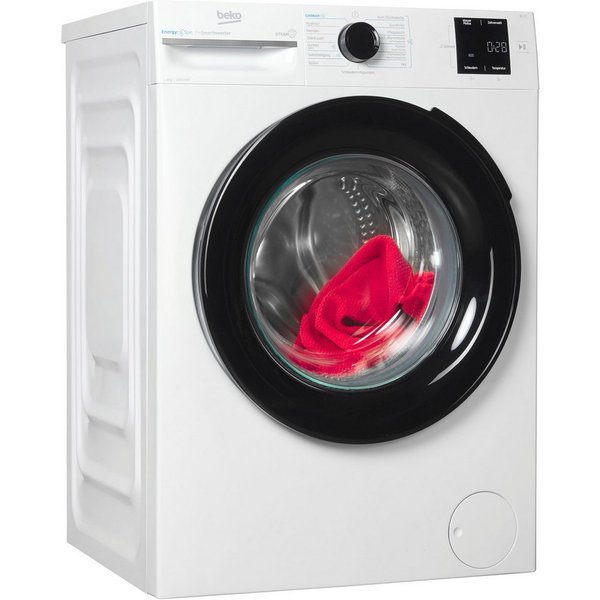 BEKO Waschmaschine BM3WFU3841X, 8 kg, 1400 U/min, Waschen mit EnergySpin: Bis zu 35 % Energie sparen – nicht nur in Eco