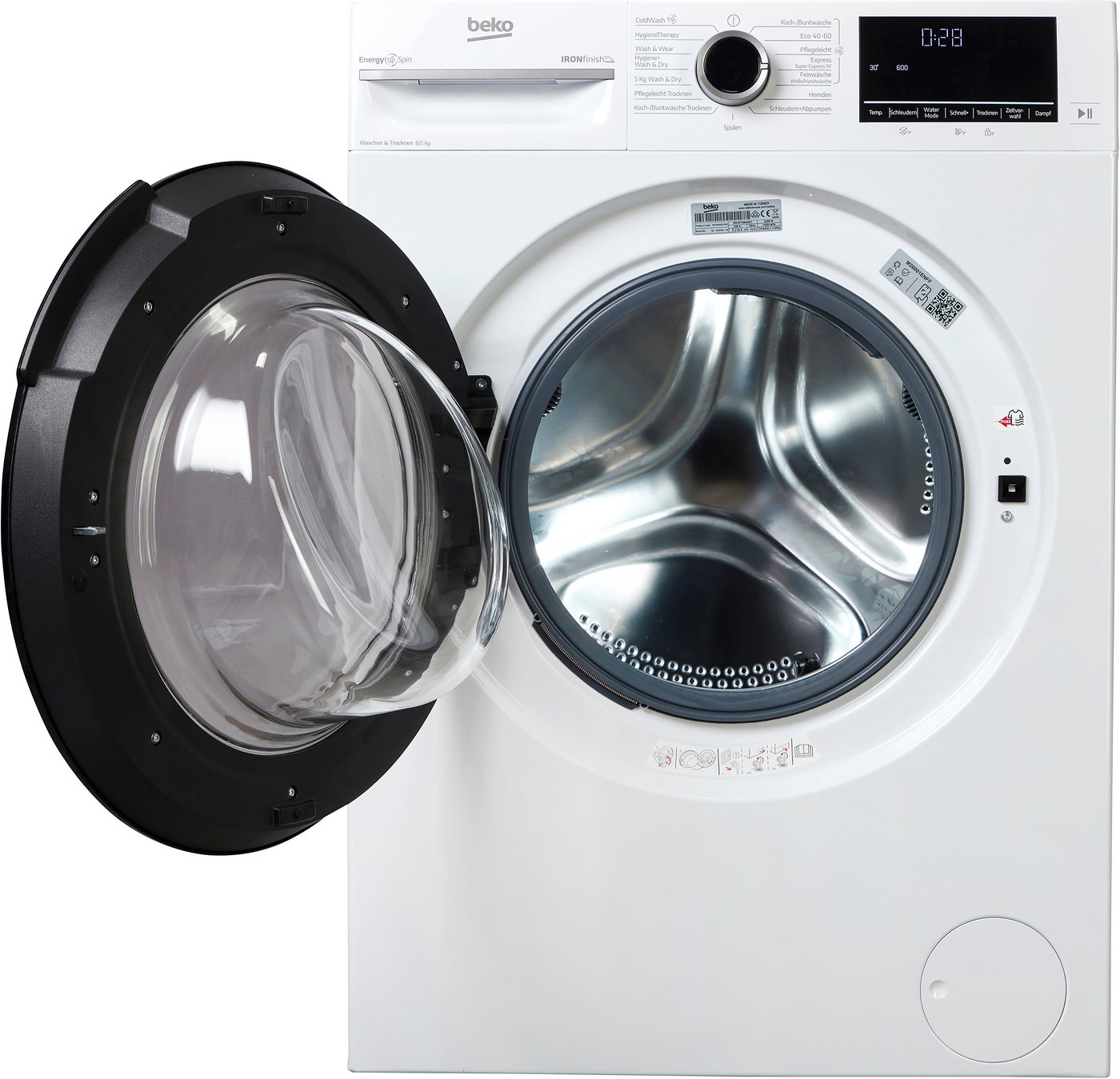 BEKO Waschtrockner BM3DT4844W1, 8 kg, 5 kg, 1400 U/min, Waschen & Trocknen in einem: 8 kg / 5 kg, Dampffunktion – Bild 2 von 5