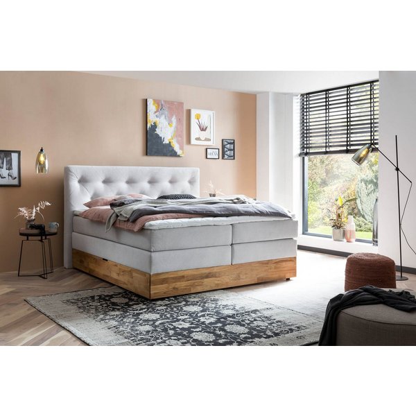 Belanoti Boxspringbett Marbo mit Bettkasten Eiche (Bett inklusive Matratze und Topper, 7-Zonen TFK-Matratze H2/H3 wendbar & 6 cm Visco-Topper), 140x200, 160x200