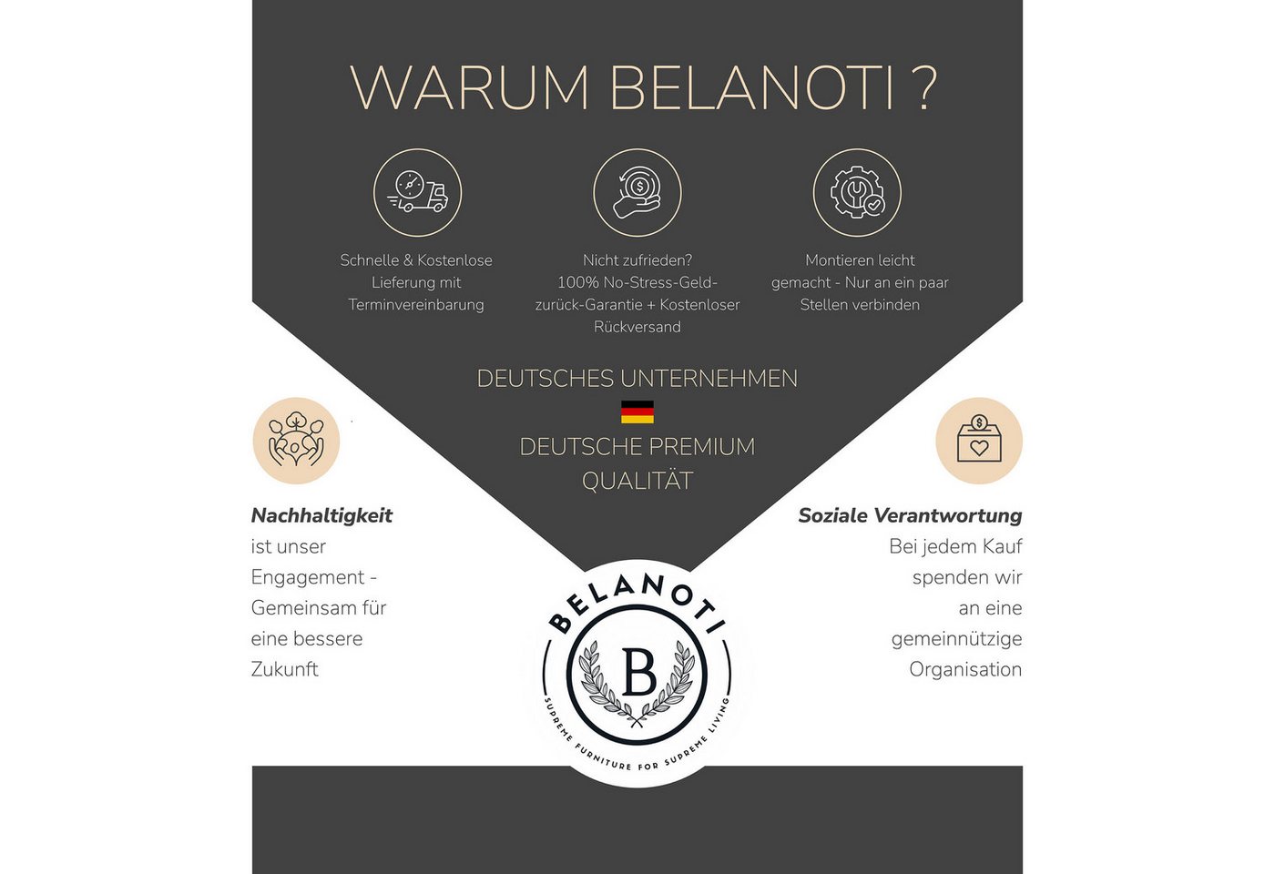 Belanoti Boxspringbett Marbo mit Bettkasten Eiche (Bett inklusive Matratze und Topper, 7-Zonen TFK-Matratze H2/H3 wendbar & 6 cm Visco-Topper), 140x200, 160x200 – Bild 3 von 5