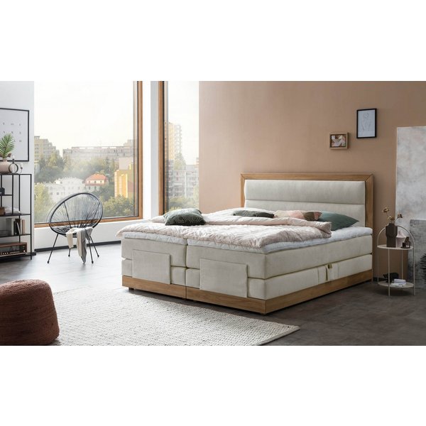 Belanoti Boxspringbett MODELA (Boxspringbett 160x200 elektrisch verstellbar Bett 160x200 mit Motor, 7-Zonen Taschenfederkern Matratze inklusive Visco Topper), i