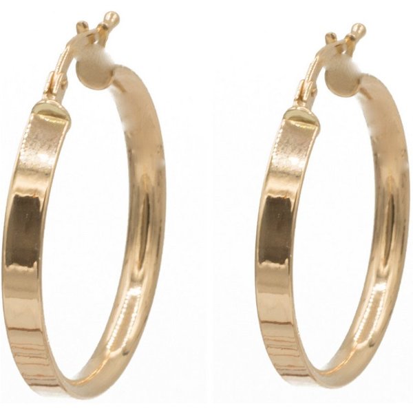 Bella Carina Paar Creolen Creolen 2,4 cm Durchmesser 3 mm Breite 585 Gold 14 Karat, 585 Gold