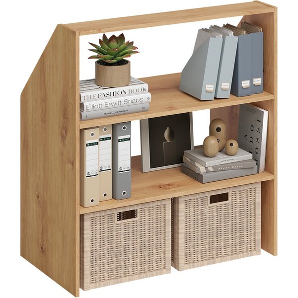 Bellamio Regal Aland Dachschrägenregal mit 45°-Winkel, Regal für Dachschrägen, Eiche, 90 cm breit, verfügbar mit & ohne Türen