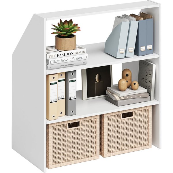 Bellamio Regal Aland Dachschrägenregal mit 45°-Winkel, Regal für Dachschrägen, Weiß, 90 cm breit, verfügbar mit & ohne Türen