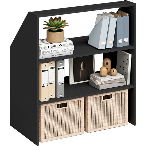 Bellamio Regal Aland Dachschrägenregal mit 45°-Winkel, Regal für Dachschrägen, Schwarz, 90 cm breit, verfügbar mit & ohne Türen