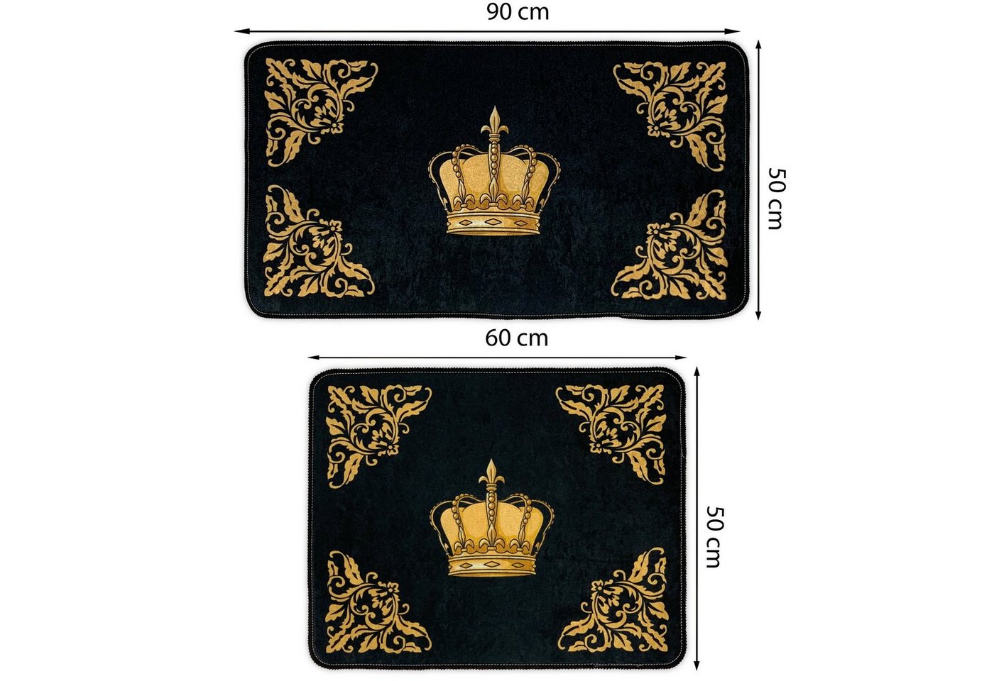 Belle Arti Badematte Luxus Badvorleger Duschvorleger Badteppich Antirutsch schwarz gold, rutschhemmend, antirutsch, fußbodenheizunggeeignet, strapazierfähig, ru – Bild 3 von 3