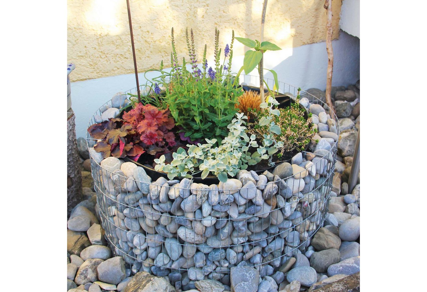 Bellissa Hochbeet Hochbeet Basic Steinkorb-Pflanzkübel Bausatz rund 81x40 cm Outdoor – Bild 4 von 5
