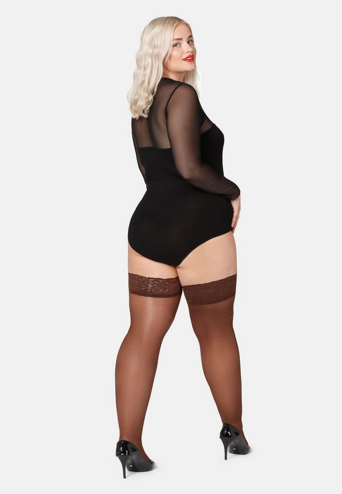 Bellivalini Halterlose Strümpfe Damen mit Spitze Plus Size 40 DEN BLV-1127 – Bild 5 von 5