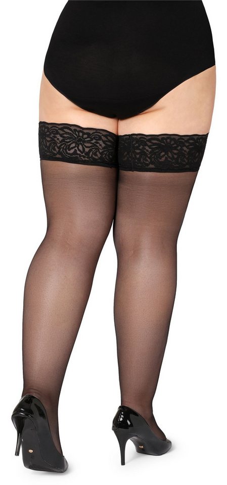 Bellivalini Halterlose Strümpfe Damen mit Spitze Plus Size 20 DEN BLV-1126 – Bild 3 von 5