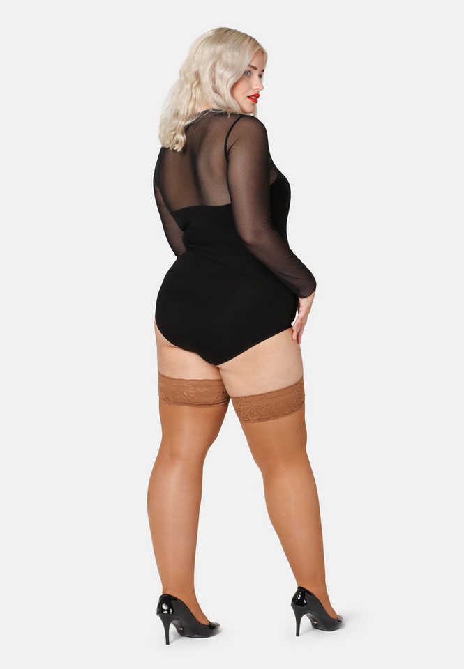 Bellivalini Halterlose Strümpfe Damen mit Spitze Plus Size 40 DEN BLV-1127 – Bild 5 von 5