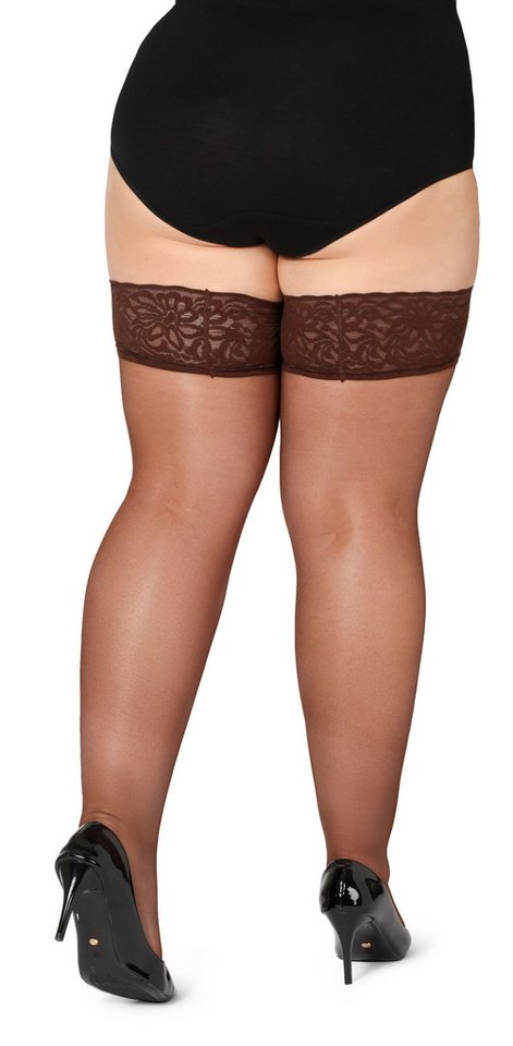 Bellivalini Halterlose Strümpfe Damen mit Spitze Plus Size 20 DEN BLV-1126 – Bild 3 von 5
