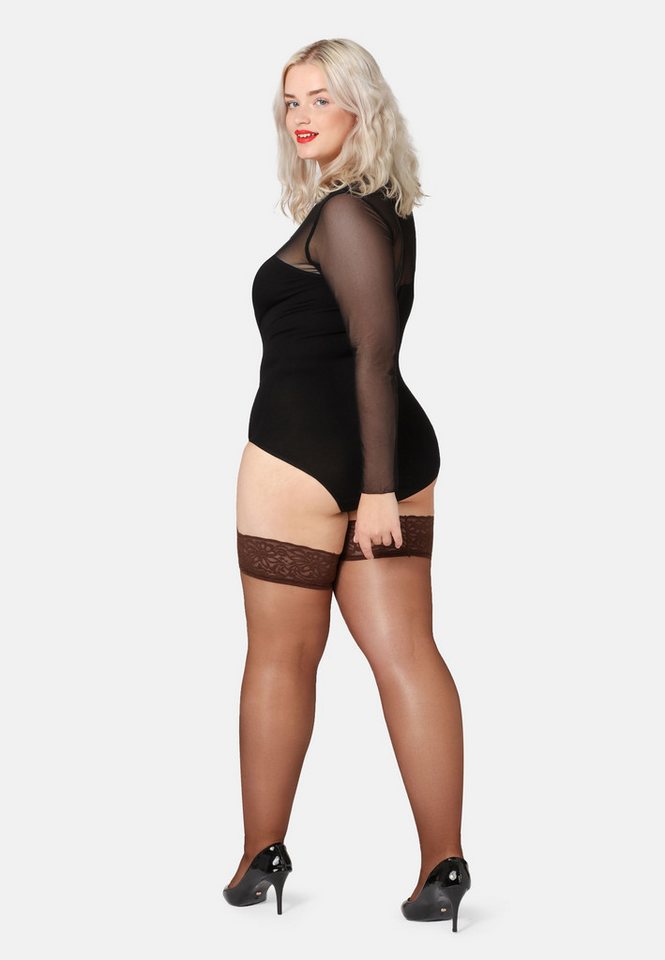 Bellivalini Halterlose Strümpfe Damen mit Spitze Plus Size 20 DEN BLV-1126 – Bild 5 von 5