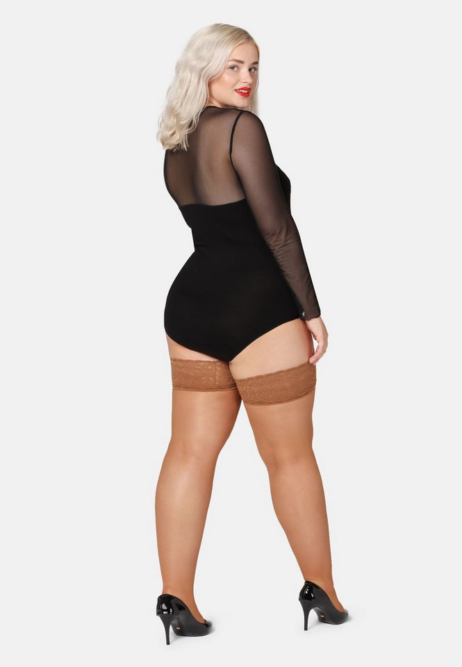 Bellivalini Halterlose Strümpfe Damen mit Spitze Plus Size 20 DEN BLV-1126 – Bild 5 von 5