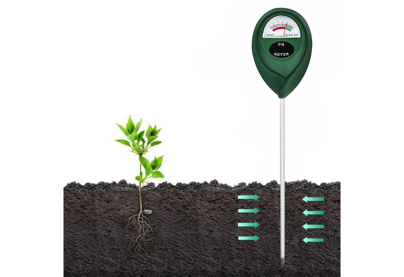 Bellushortus Bodentest Substrattester 26x6x4 cm, pH-Meter für Garten- und Topferde – Bild 4 von 5