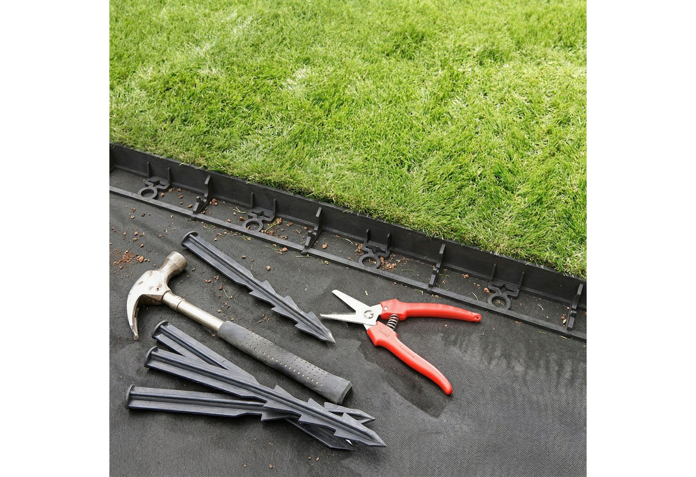 Bellushortus Rasenkante Schwarze, stabile Rasenkante für den Garten, 4,5 cm + Anker GRATIS – Bild 5 von 5