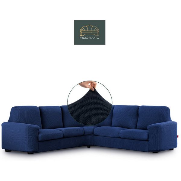 Belmarti Ecksofahusse 1-teiliger elastischer Ecksofabezug, made in Spain, elastisches Material, hochwertiger und langlebiger Baumwollmix