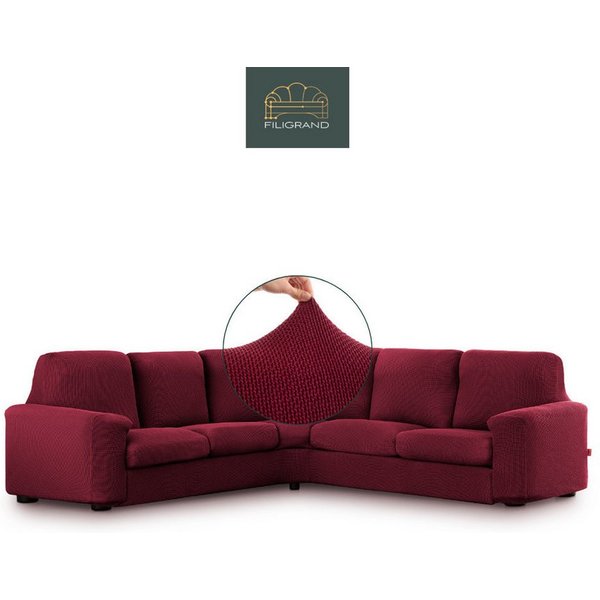 Belmarti Ecksofahusse 1-teiliger elastischer Ecksofabezug, made in Spain, elastisches Material, hochwertiger und langlebiger Baumwollmix