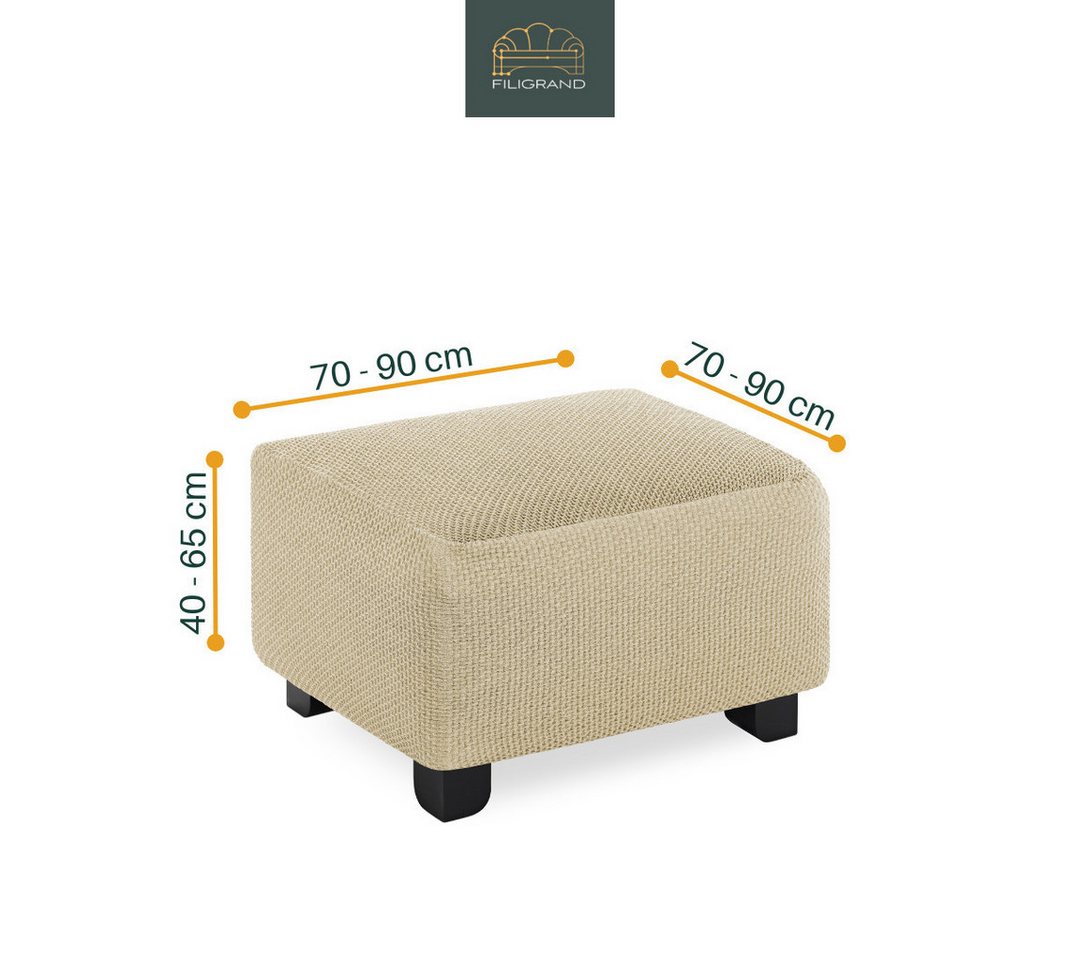 Belmarti Stuhlhusse Hockerbezug, spanische Handarbeit, elastisches Material, hochwertiger und langlebiger Baumwollmix – Bild 2 von 5
