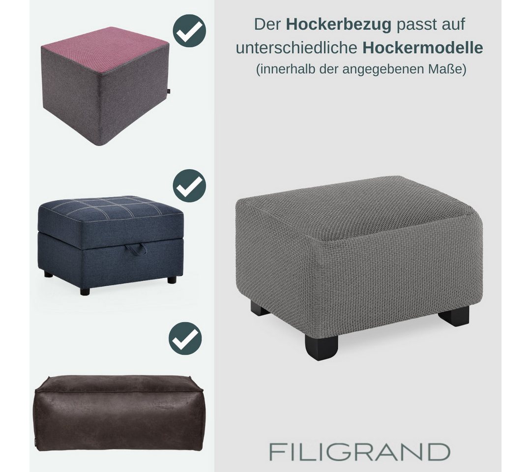 Belmarti Stuhlhusse Hockerbezug, spanische Handarbeit, elastisches Material, hochwertiger und langlebiger Baumwollmix – Bild 5 von 5