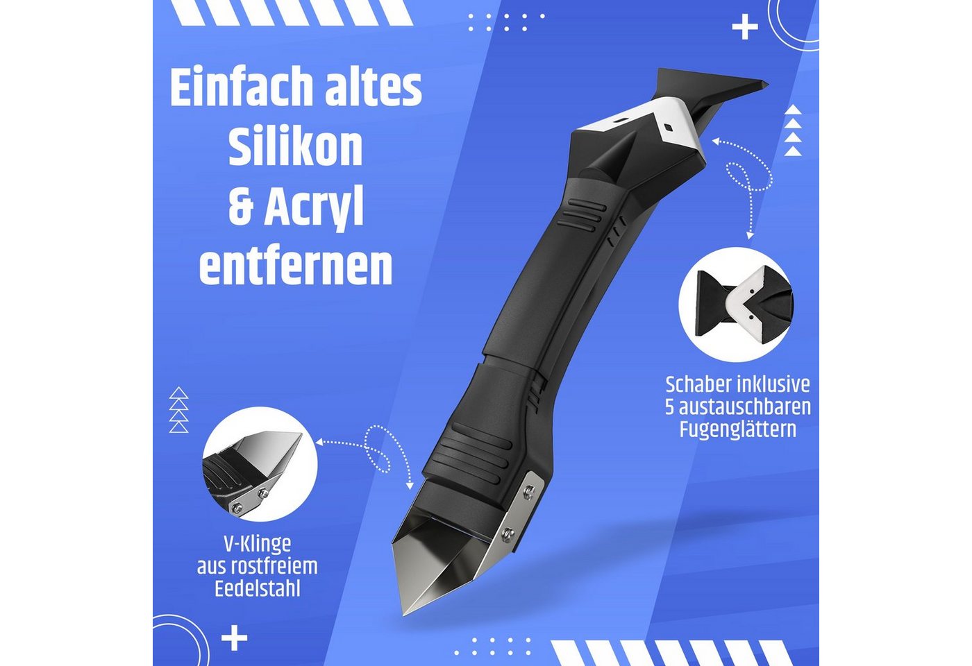 Belmique Multitool 15er Set Silikonentferner - Fugenentfernung und Erneuerung, (15 St) – Bild 2 von 5