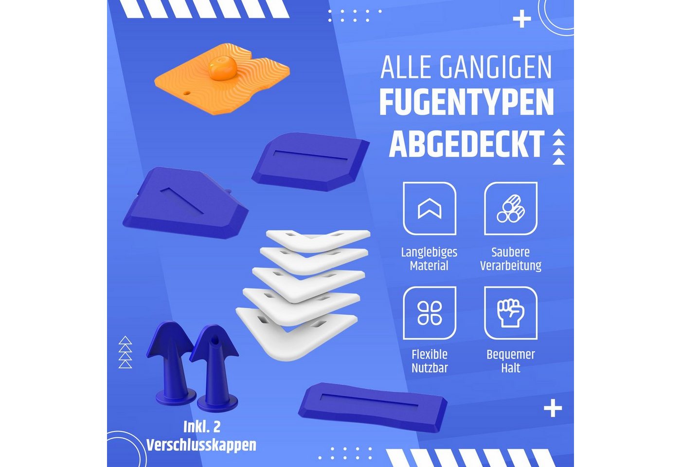 Belmique Multitool 15er Set Silikonentferner - Fugenentfernung und Erneuerung, (15 St) – Bild 5 von 5