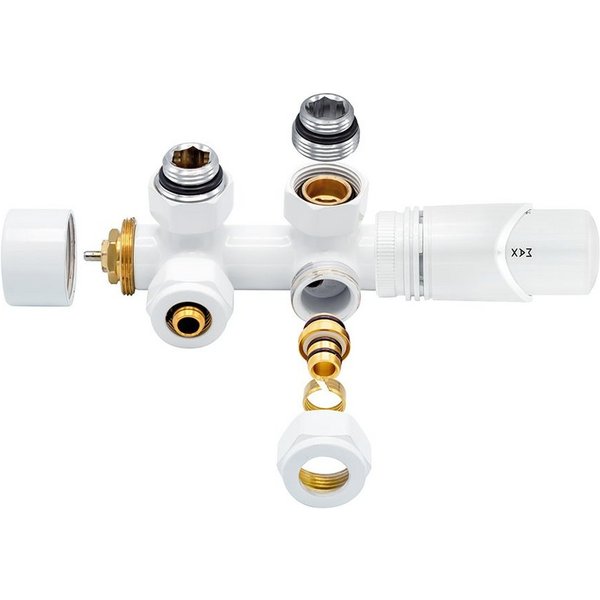 Belrad Heizkörper BLR314, Anschlussgarnitur Mittelanschluss Heizkörper Thermostat