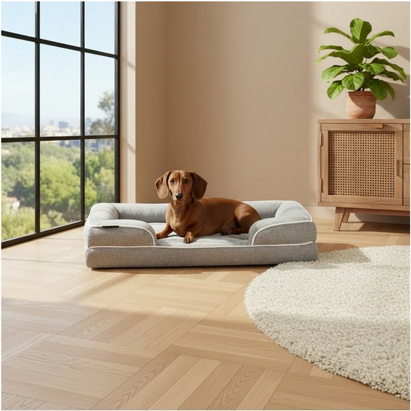 belviona Hundebett orthopädisch & wasserabweisend, Leinenimitat & Flanell, gelenkschonend mit Memoryfoam
