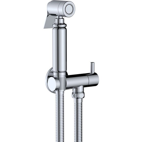 Belvit Bidetarmatur BV-BA3743 (set, 1-St) BELVIT Design Bidet Toilettenarmatur mit Handbrause chrom Aufputz
