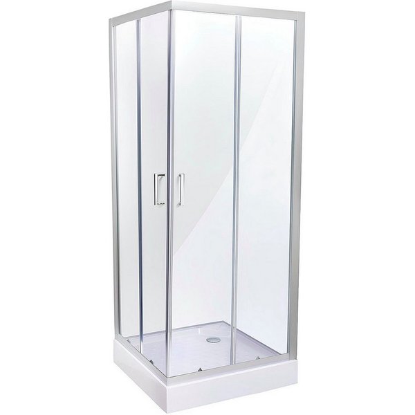 Belvit Eckdusche BV-DK3-9090, BxT: 90x90 cm, 1-tlg., Belvit Duschkabine Eckdusche mit Schiebetüren und Duschwanne
