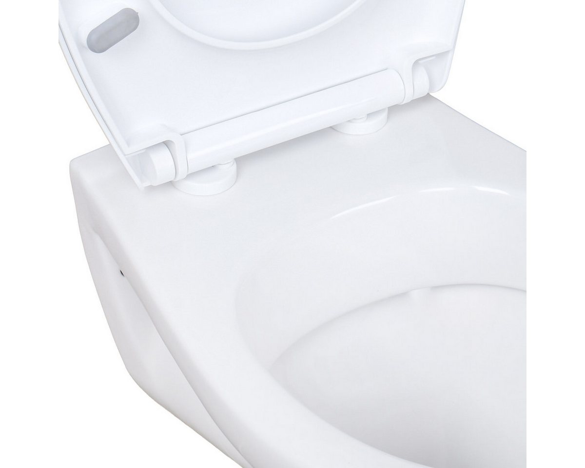 Belvit Tiefspül-WC UNI+Deckel, WC Toilette Hänge Wand WC (RosenStern) mit Soft-Close Deckel – Bild 5 von 5