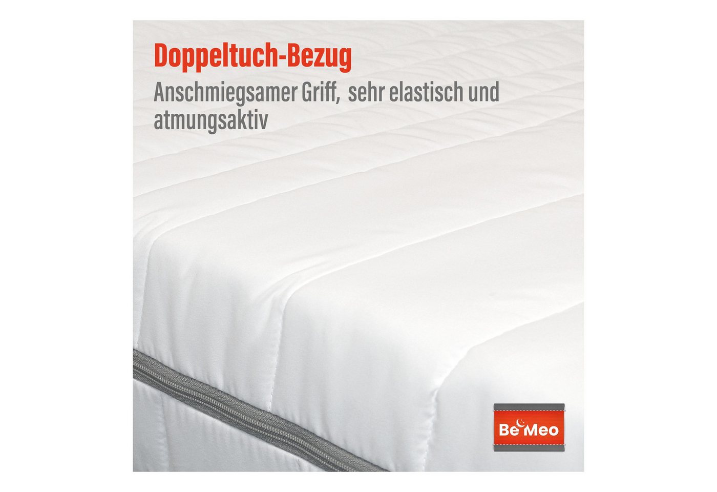 Komfortschaummatratze Basic Premium 7-Zonen Schlafkomfort – ergonomisch & atmungsaktiv, BeMeo, 15 cm hoch, 100% Made in Germany 80x200 – Bild 4 von 5