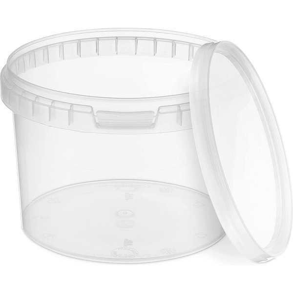 BENBOW Aufbewahrungssystem Eimer mit Deckel 30 20 10 5 3 1 0,5 L Transparent Lebensmittelecht, Polypropylen - Lebensmittelecht, Geschmacksneutral, Auslaufsicher