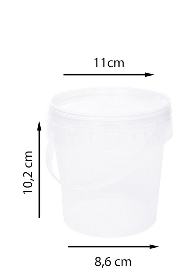 BENBOW Aufbewahrungssystem Eimer mit Deckel 30 20 10 5 3 1 0,5 L Transparent Lebensmittelecht, Polypropylen - Lebensmittelecht, Geschmacksneutral, Auslaufsicher – Bild 4 von 5