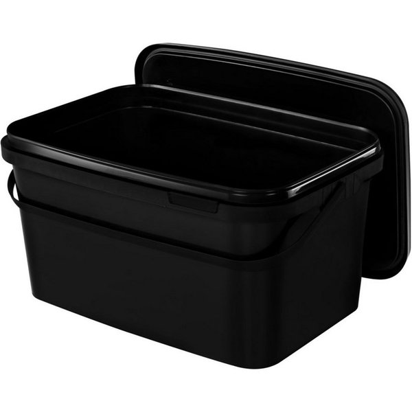 BENBOW Aufbewahrungssystem Rechteckiger Eimer mit Deckel 5l schwarz - lebensmittelecht - leer, Polypropylen - Lebensmittelecht, Geschmacksneutral, Auslaufsicher