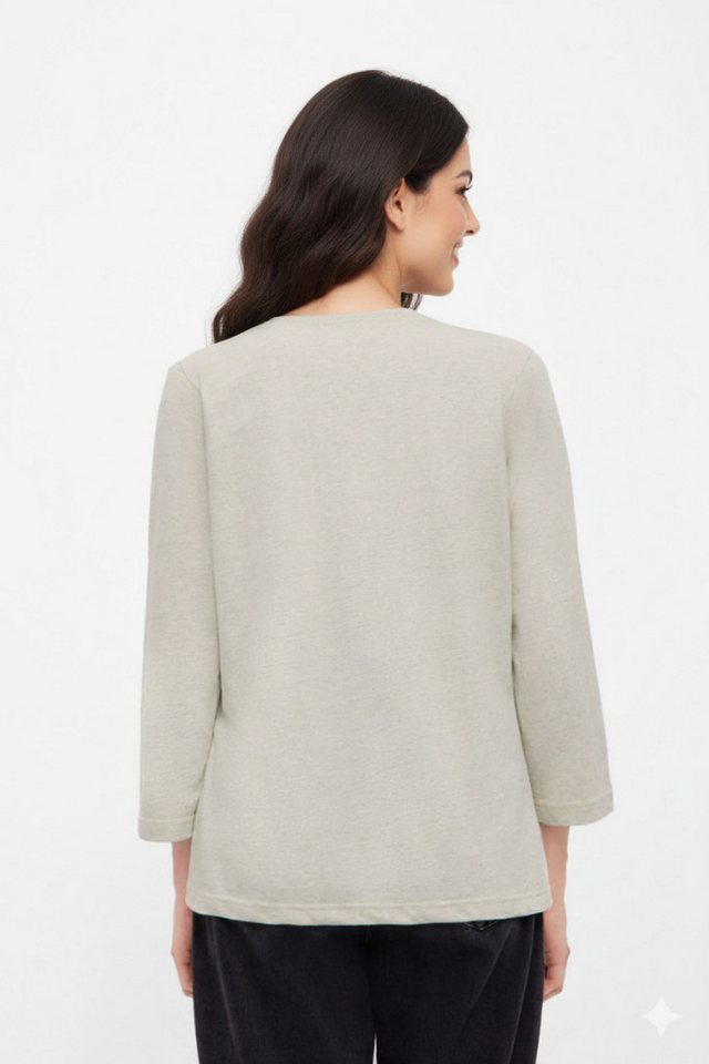 Bench. 3/4-Arm-Shirt ROMILEY tailliertes Basic mit 3/4 Arm und Logoprint im Metallic-Holo Stil – Bild 2 von 3