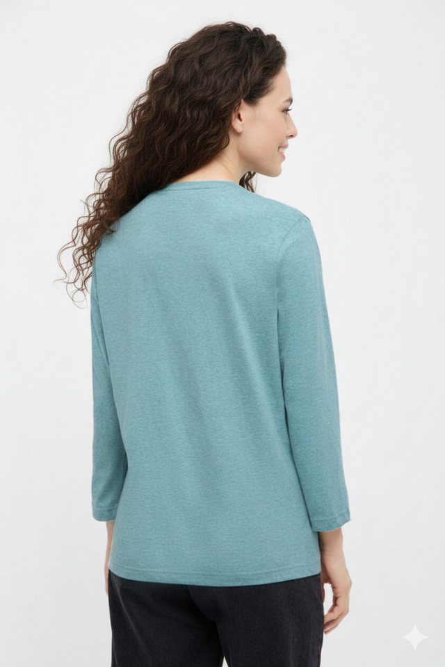 Bench. 3/4-Arm-Shirt ROMILEY tailliertes Basic mit 3/4 Arm und Logoprint im Metallic-Holo Stil – Bild 2 von 4