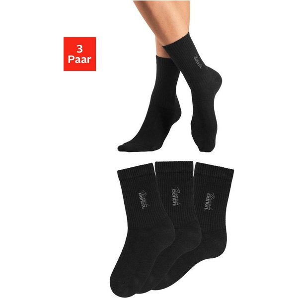 Bench. Basicsocken Damensocken hochgeripptes Bündchen (Packung, 3-Paar, Gr. 35-38 bis 39-42) mit Bench Logo Stickerei
