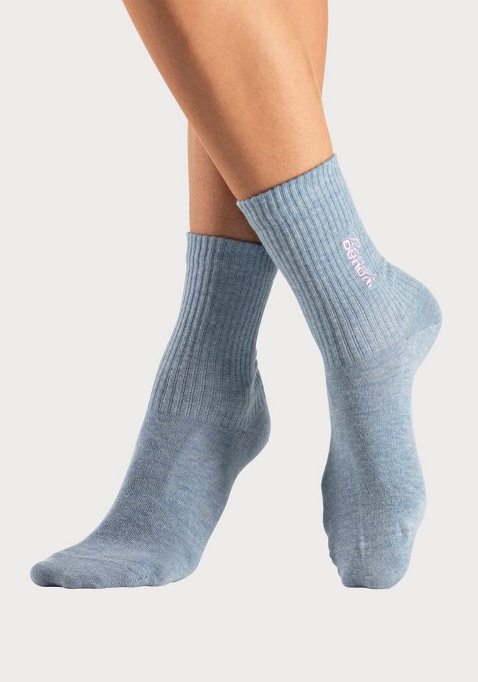 Bench. Basicsocken Damensocken hochgeripptes Bündchen (Packung, 3-Paar, Gr. 35-38 bis 39-42) mit Bench Logo Stickerei – Bild 4 von 5