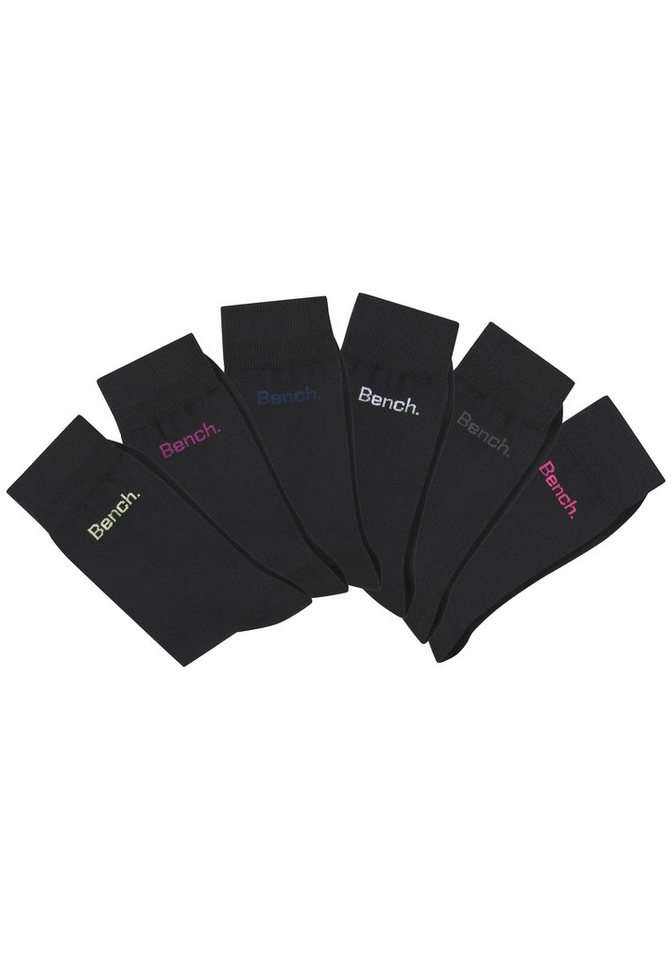 Bench. Basicsocken Herrensocken für Beruf und Freizeit (Packung, 6-Paar, Gr. 39-42 bis 47-48) mit farbigem kleinen Markenlogo – Bild 2 von 5