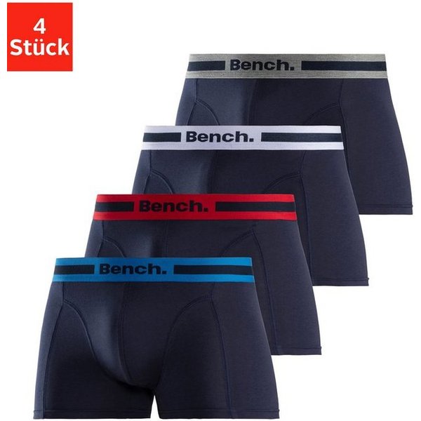 Bench. Boxer Boxershorts für Herren (Packung, 4-St) Unterhosen mit Overlock-Nähten vorn