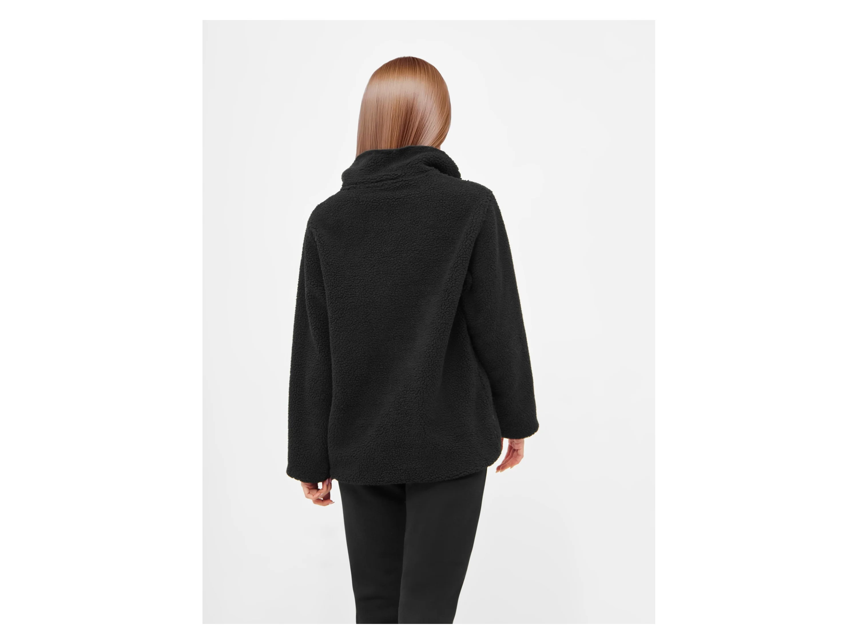 BENCH Damen Pullover mit Reißverschlusss (Schwarz, XL) – Bild 4 von 4